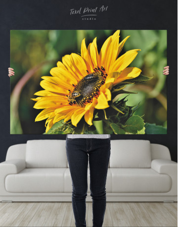 Yellow Blooming Sunflower Canvas Wall Art - image 3