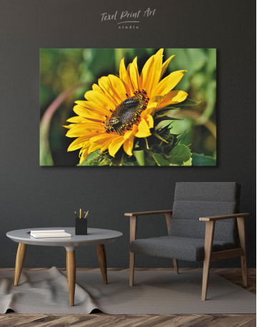 Yellow Blooming Sunflower Canvas Wall Art - image 2