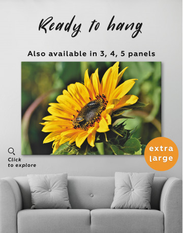 Yellow Blooming Sunflower Canvas Wall Art