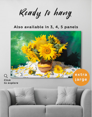 Vase of Sunflowers Canvas Wall Art