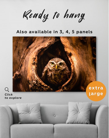 Owl in Tree Hollow Canvas Wall Art - image 7